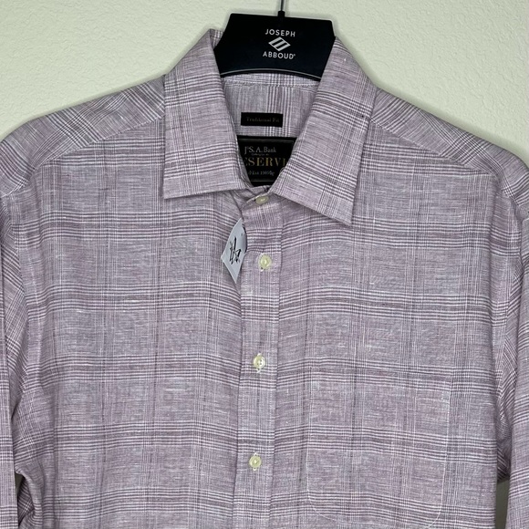 Jos A Bank Reserve Long Sleeve Button Up Dress Shirt Size M Traditional Fit - Picture 4 of 11